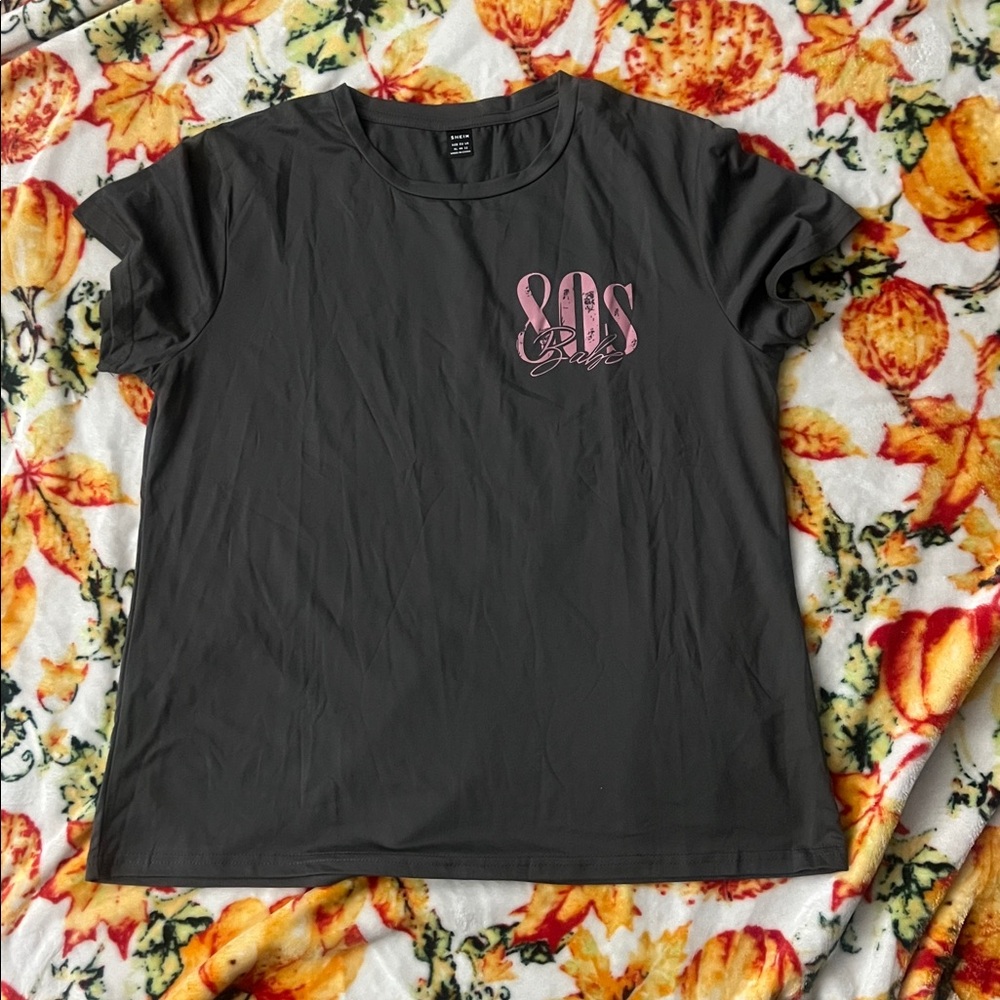 SHEIN Charcoal Gray Top 80’s baby!